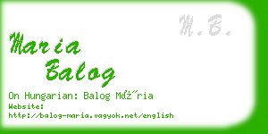 maria balog business card